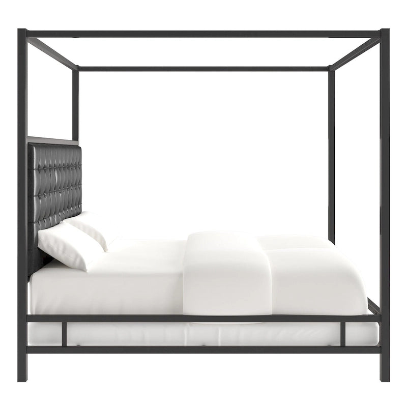 Solivita King-size Black Nickel Frame Canopy Bed by INSPIRE Q Bold
