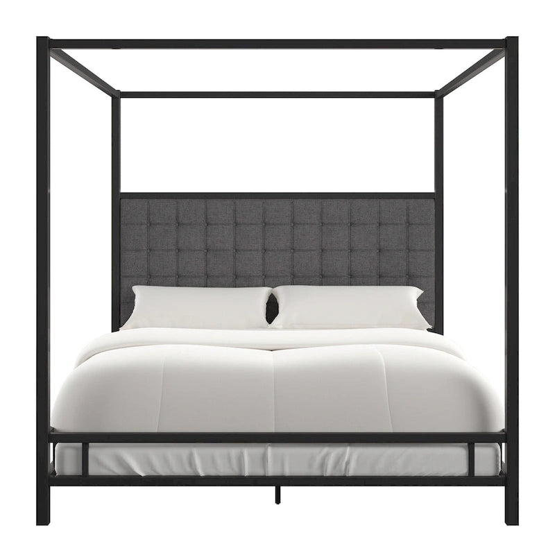 Solivita King-size Black Nickel Frame Canopy Bed by INSPIRE Q Bold