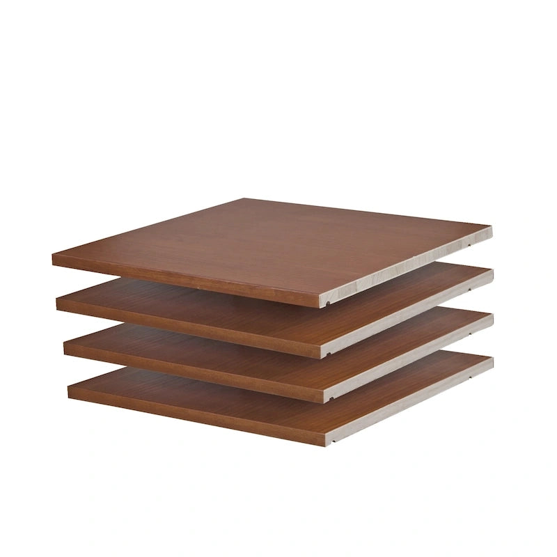 Palace Imports 100% Solid Wood Set of 4 Small Shelves for Family Wardrobe Armoires