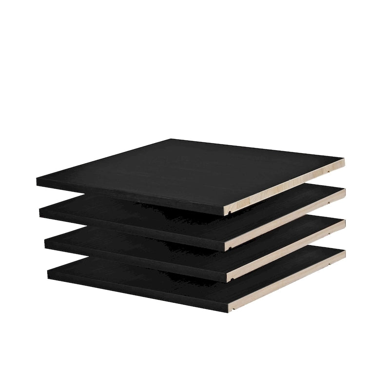 Palace Imports 100% Solid Wood Set of 4 Small Shelves for Family Wardrobe Armoires
