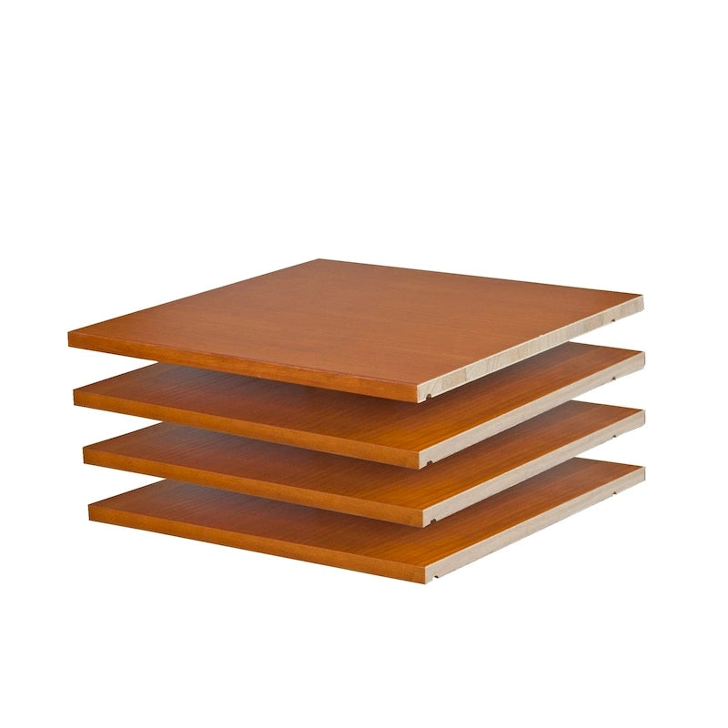 Palace Imports 100% Solid Wood Set of 4 Small Shelves for Family Wardrobe Armoires