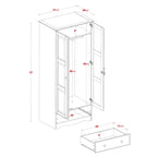 Palace Imports 100% Solid Wood Flexible Wardrobe Armoire with Metal or Wooden Knobs