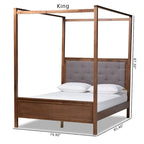 Carbon Loft Osoba Modern and Contemporary Platform Canopy Bed-Grey/Walnut Brown