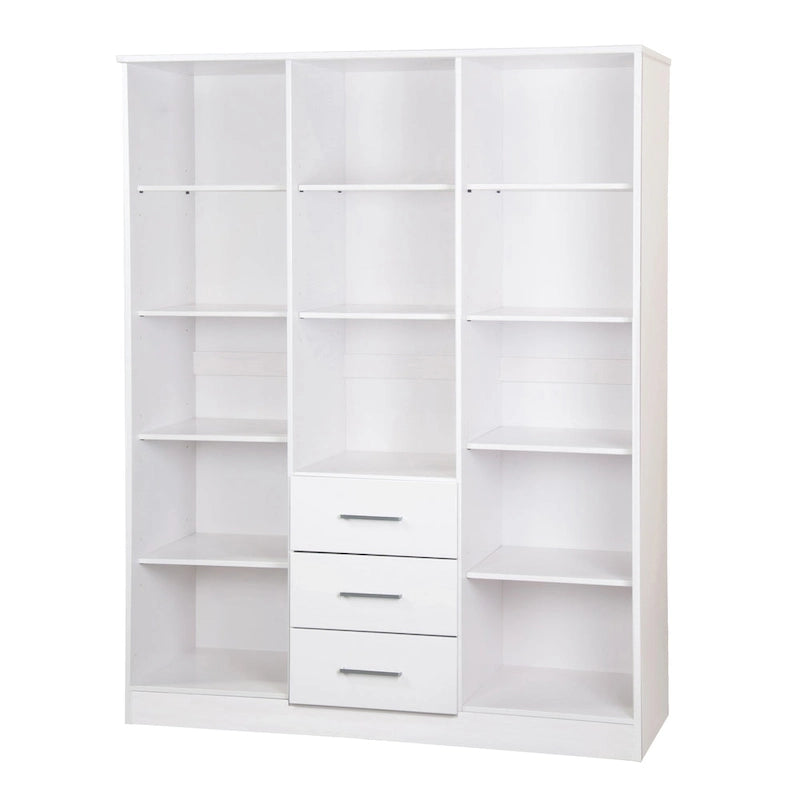 Palace Imports 100% Solid Wood Cosmo 3-Door Wardrobe Armoire with Solid Wood or Mirrored Doors