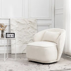 KINWELL 33 Wide Sherpa Boucle Upholstered Swivel Accent Chair