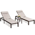 Crestlive Products Outdoor Patio Adjustable Chaise Lounge Chairs Set