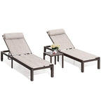 Crestlive Products Outdoor Patio Adjustable Chaise Lounge Chairs Set