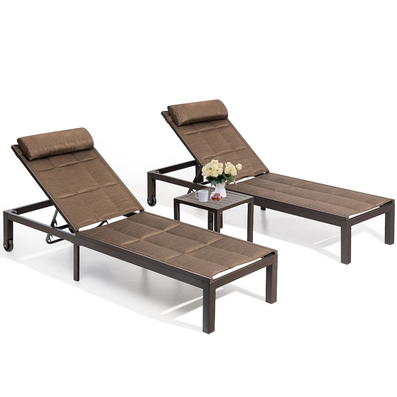 Set di Chaise Lounge Regolabili da Esterno per Patio Crestlive Products