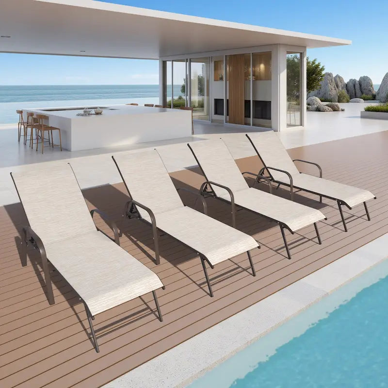 Set di Chaise Lounge Regolabili da Esterno per Patio Crestlive Products