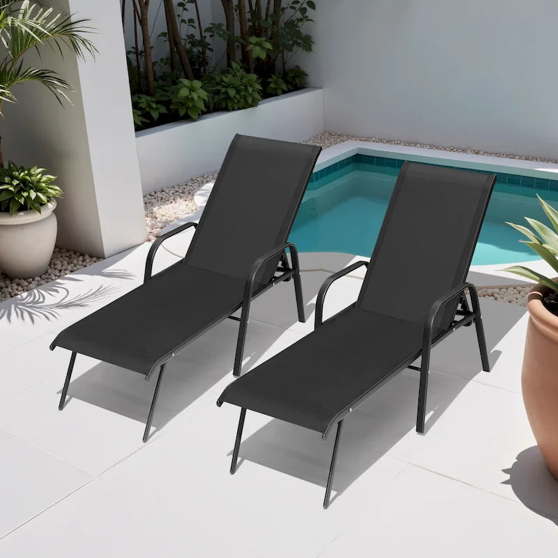 Set di Chaise Lounge Regolabili da Esterno per Patio Crestlive Products