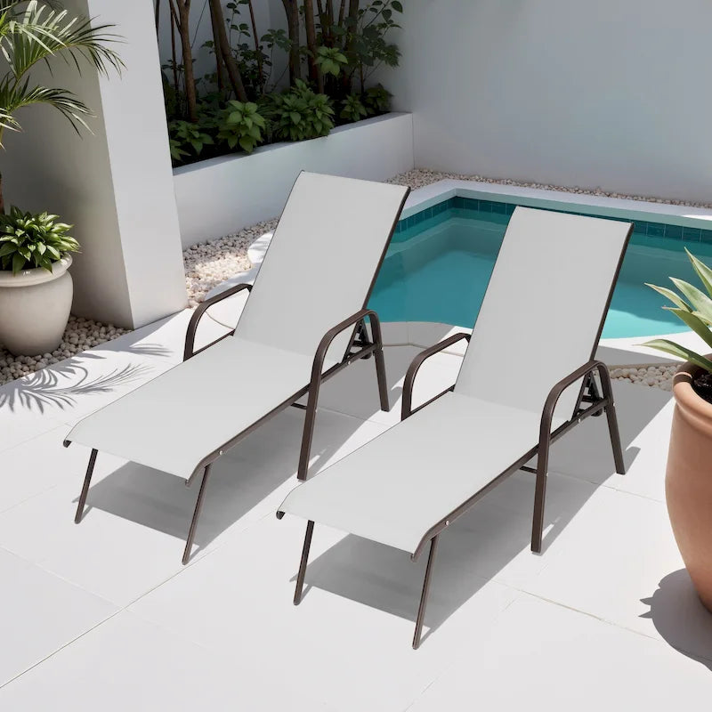 Set di Chaise Lounge Regolabili da Esterno per Patio Crestlive Products