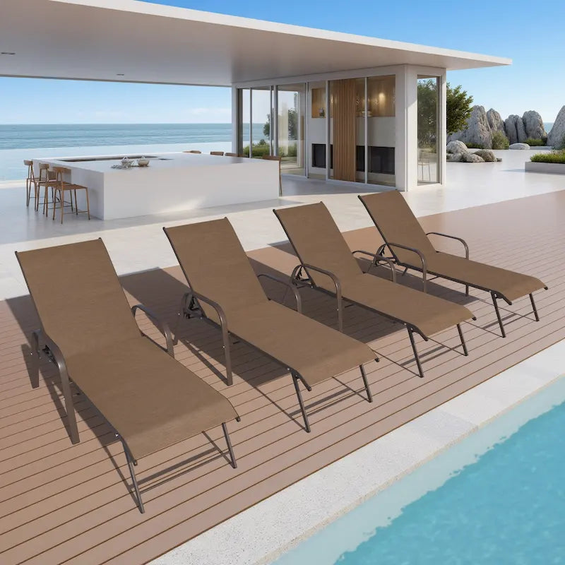Set di Chaise Lounge Regolabili da Esterno per Patio Crestlive Products