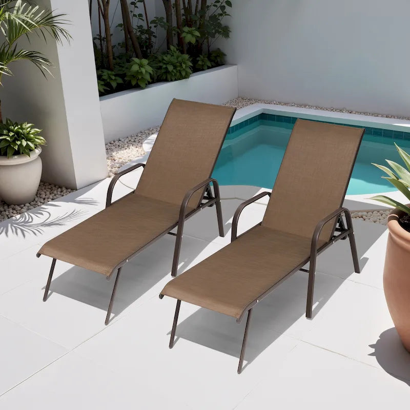 Set di Chaise Lounge Regolabili da Esterno per Patio Crestlive Products