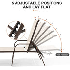 Crestlive Products Outdoor Patio Adjustable Chaise Lounge Chairs Set