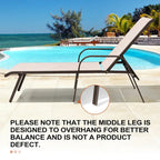 Crestlive Products Outdoor Patio Adjustable Chaise Lounge Chairs Set