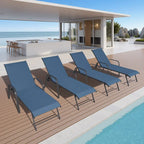 Crestlive Products Outdoor Patio Adjustable Chaise Lounge Chairs Set