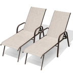 Crestlive Products Outdoor Patio Adjustable Chaise Lounge Chairs Set