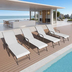 Crestlive Products Outdoor Patio Adjustable Chaise Lounge Chairs Set