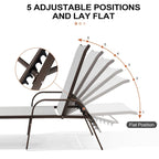 Crestlive Products Outdoor Patio Adjustable Chaise Lounge Chairs Set