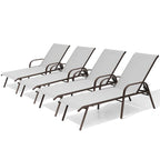 Crestlive Products Outdoor Patio Adjustable Chaise Lounge Chairs Set