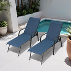 Crestlive Products Outdoor Patio Adjustable Chaise Lounge Chairs Set