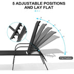 Crestlive Products Outdoor Patio Adjustable Chaise Lounge Chairs Set