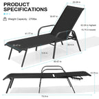 Crestlive Products Outdoor Patio Adjustable Chaise Lounge Chairs Set