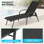 Crestlive Products Outdoor Patio Adjustable Chaise Lounge Chairs Set