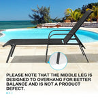 Crestlive Products Outdoor Patio Adjustable Chaise Lounge Chairs Set