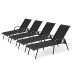 Crestlive Products Outdoor Patio Adjustable Chaise Lounge Chairs Set