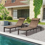 Crestlive Products Outdoor Patio Adjustable Chaise Lounge Chairs Set