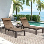 Crestlive Products Outdoor Patio Adjustable Chaise Lounge Chairs Set