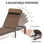 Crestlive Products Outdoor Patio Adjustable Chaise Lounge Chairs Set
