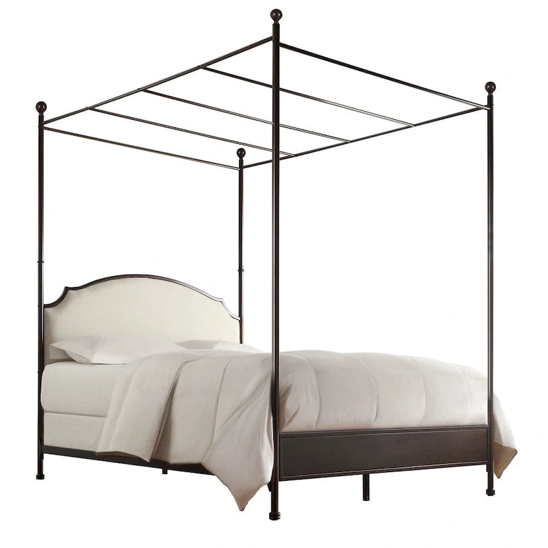 Andover Cream Linen Canopy Poster Bed by iNSPIRE Q Classic