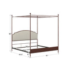 Andover Cream Linen Canopy Poster Bed by iNSPIRE Q Classic