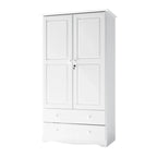 Palace Imports Armadio Intelligente 100% Legno Massello con 2 Cassetti, Pomelli in Metallo o Legno