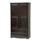 Palace Imports Armadio Intelligente 100% Legno Massello con 2 Cassetti, Pomelli in Metallo o Legno
