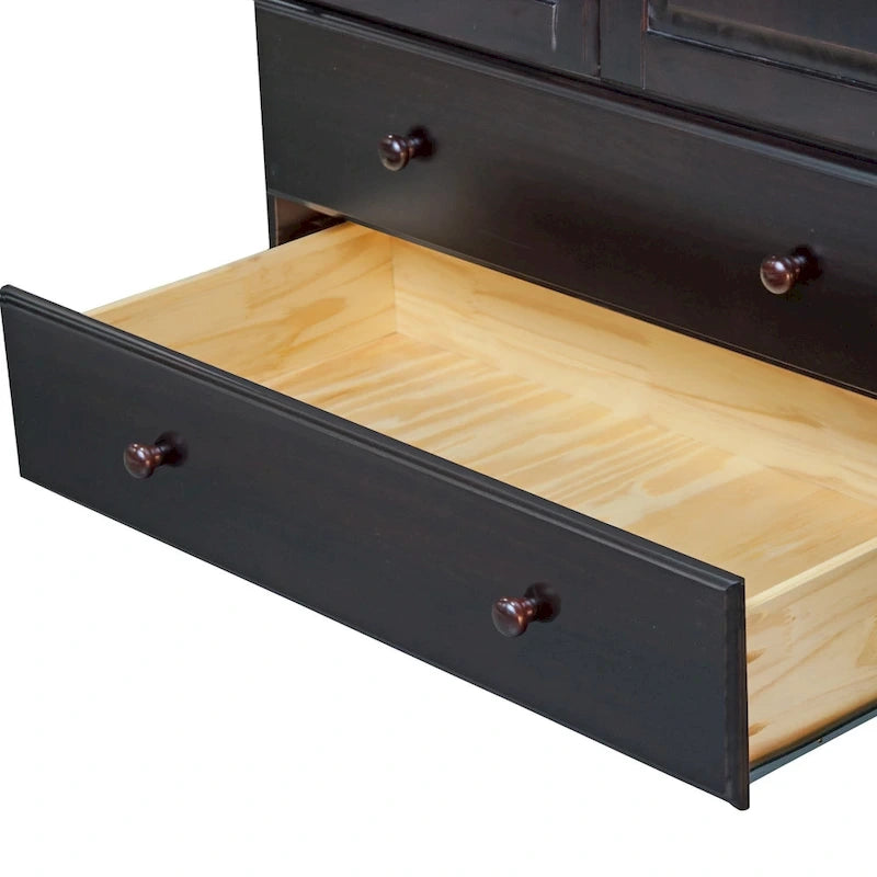Palace Imports Armadio Intelligente 100% Legno Massello con 2 Cassetti, Pomelli in Metallo o Legno