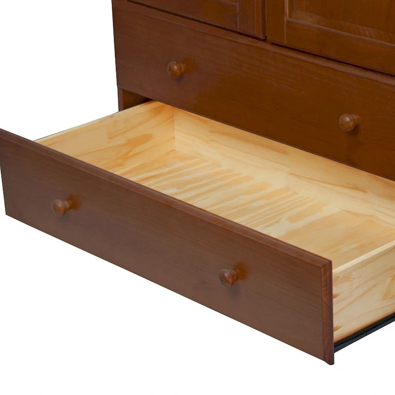 Palace Imports Armadio Intelligente 100% Legno Massello con 2 Cassetti, Pomelli in Metallo o Legno