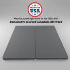 ONETAN, 1.5-Inch Split Bunkie Board for Mattress/Bed Support - Fully Assembled, Improved Comfort and Support, Gray