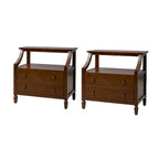 Comodino a 2 cassetti Jennifer 2 con prese integrate e vassoio estraibile Set da 2 di HULALA HOME