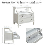 Comodino a 2 cassetti Jennifer 2 con prese integrate e vassoio estraibile Set da 2 di HULALA HOME