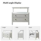 Comodino a 2 cassetti Jennifer 2 con prese integrate e vassoio estraibile Set da 2 di HULALA HOME
