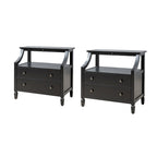 Comodino a 2 cassetti Jennifer 2 con prese integrate e vassoio estraibile Set da 2 di HULALA HOME