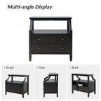 Comodino a 2 cassetti Jennifer 2 con prese integrate e vassoio estraibile Set da 2 di HULALA HOME