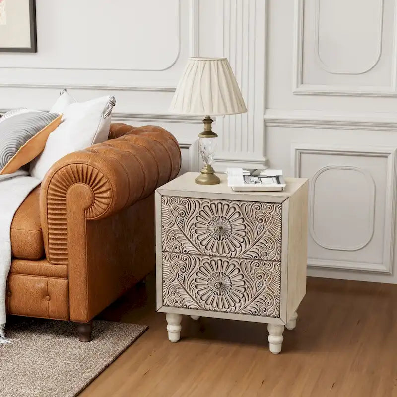 COSIEST Mid-Century Modern Nightstands with Drawer (Set of 2)