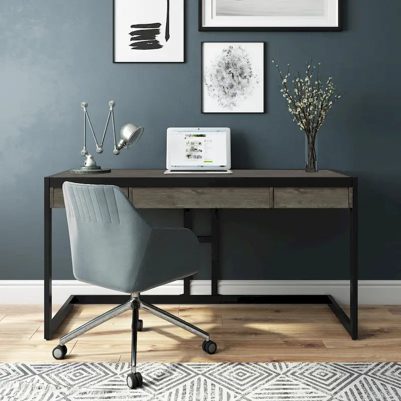 WYNDENHALL Cecilia Solid Acacia Wood Industrial Office Desk
