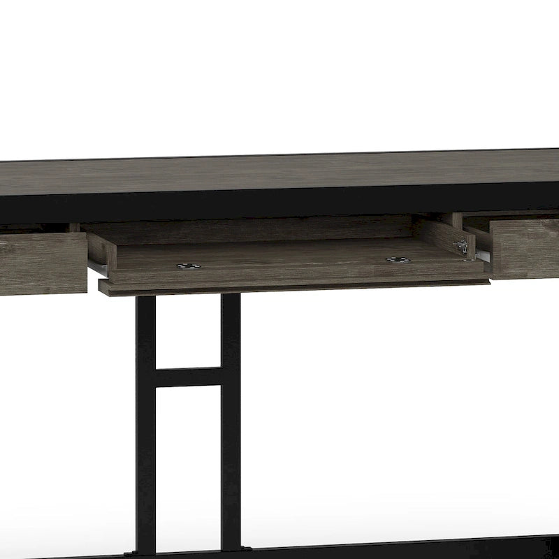 WYNDENHALL Cecilia Solid Acacia Wood Industrial Office Desk