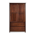 Grain Wood Furniture Shaker 2-Door Solid Wood Armoire - 41x72x22