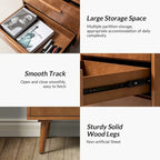Lisa Mid-Century Modern 3-Drawer Nightstand with Charging Station by HULALA HOME